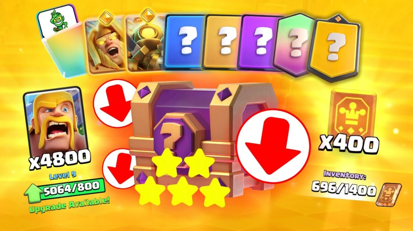 Caja de cinco estrellas de evoluciones en Clash Royale