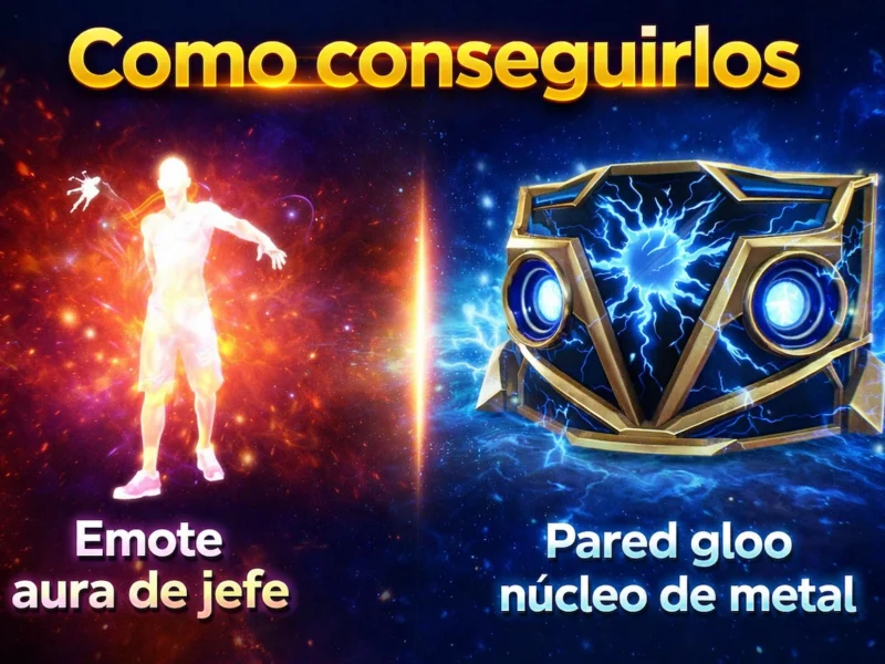 Emote aura de jefe y pared gloo nucleo de metal en Free Fire