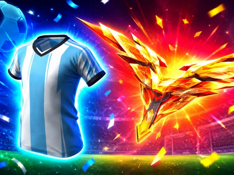 Camisa de Argentina y Ala delta Lluvia de Fragmentos en Free Fire