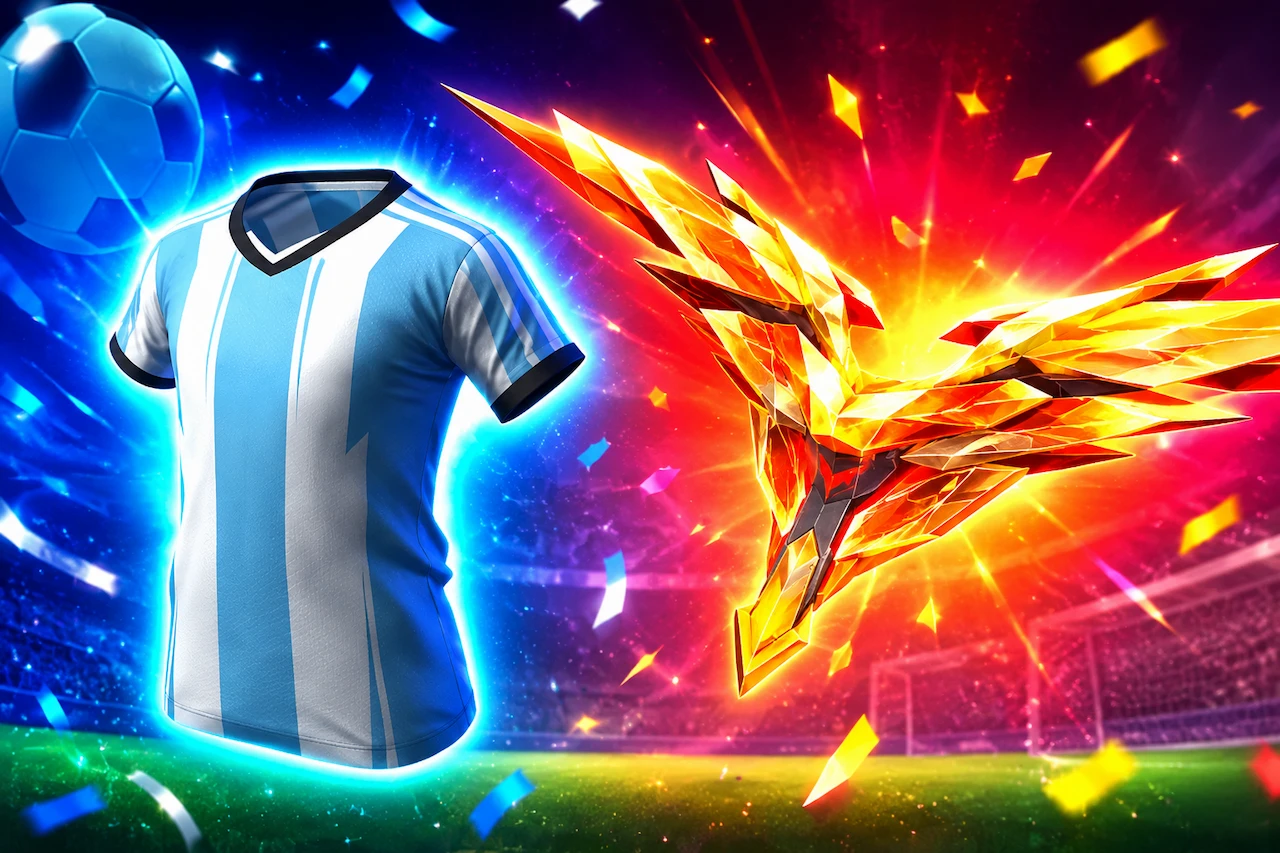 Camisa de Argentina y Ala delta Lluvia de Fragmentos en Free Fire